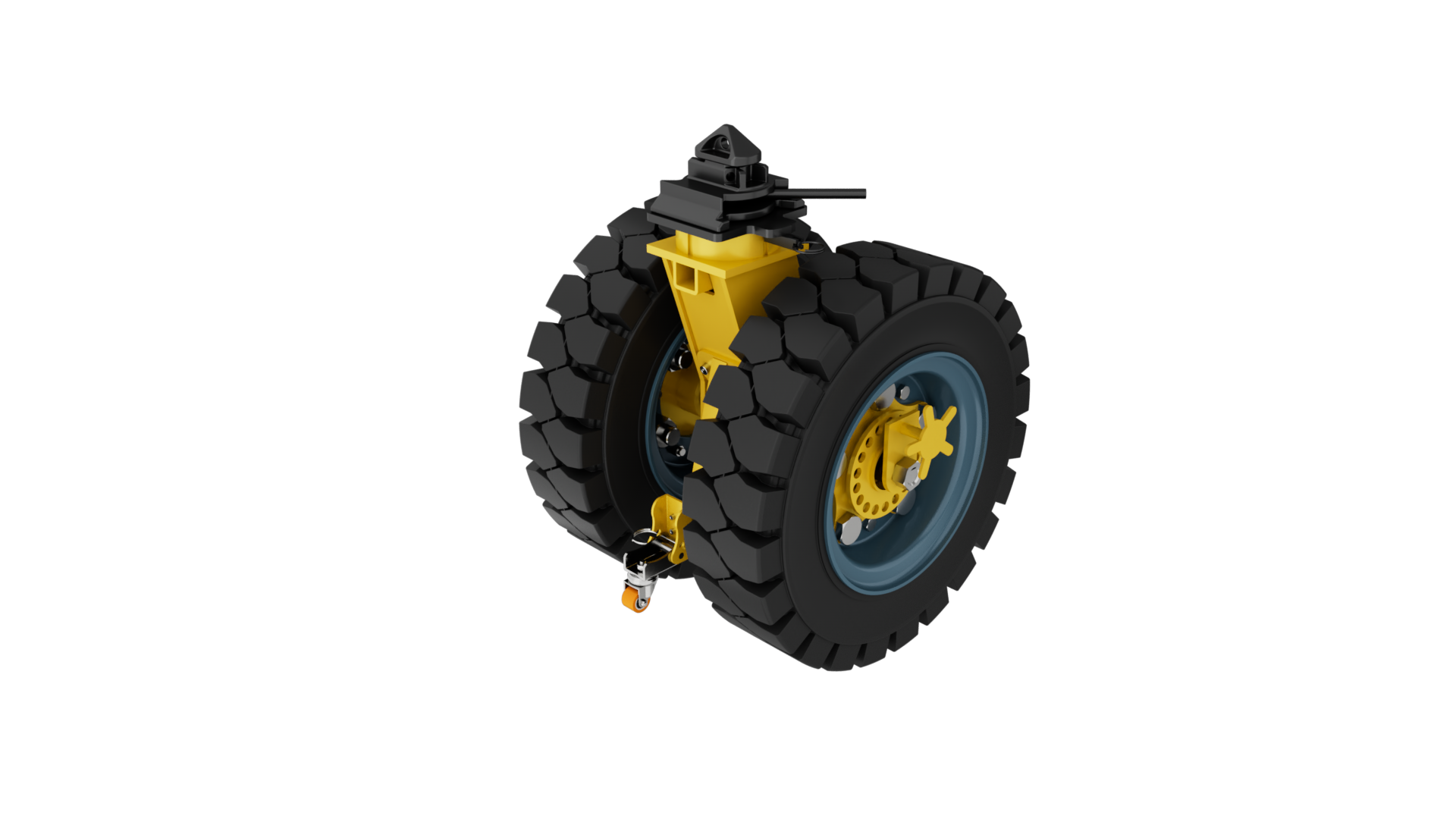 K88252-ISTD-SR 25寸燕尾锁超重铸铁实芯橡胶集装箱活动双轮