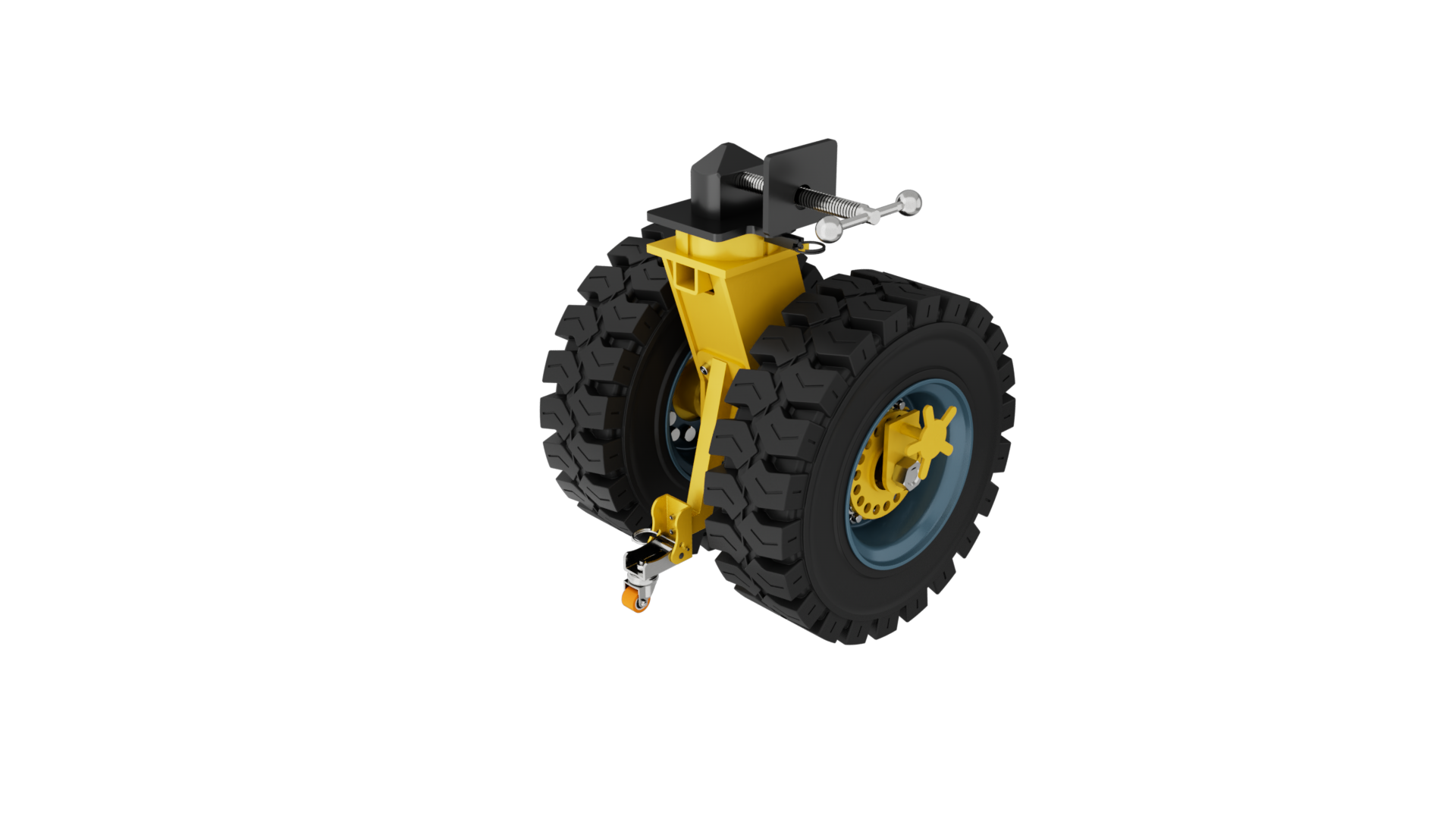 K88222-ISTD-SR 22寸侧装锁超重铸铁实芯橡胶集装箱活动双轮