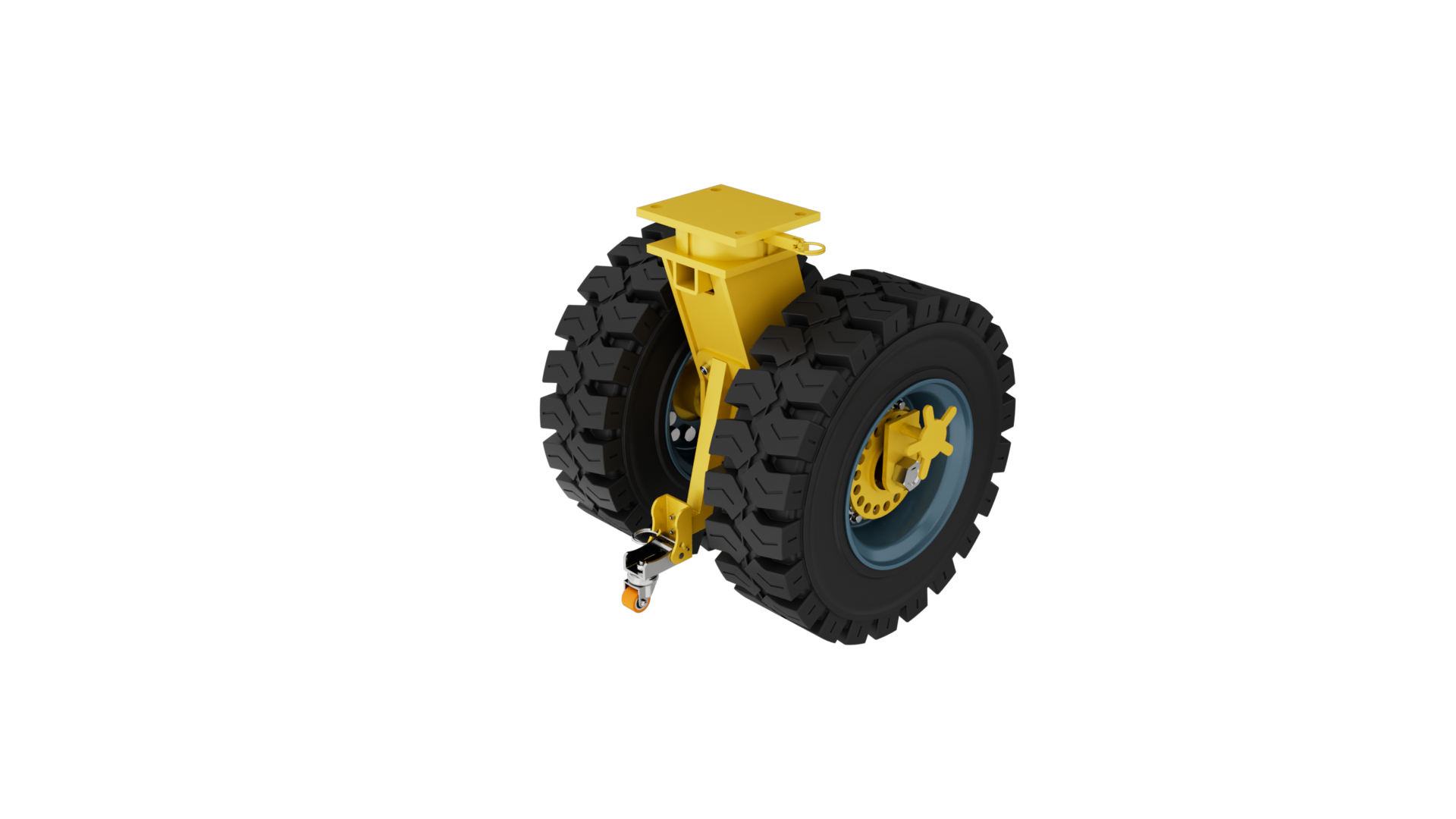 K88222-ISTD-SR 22寸平底式超重铸铁实芯橡胶集装箱活动双轮