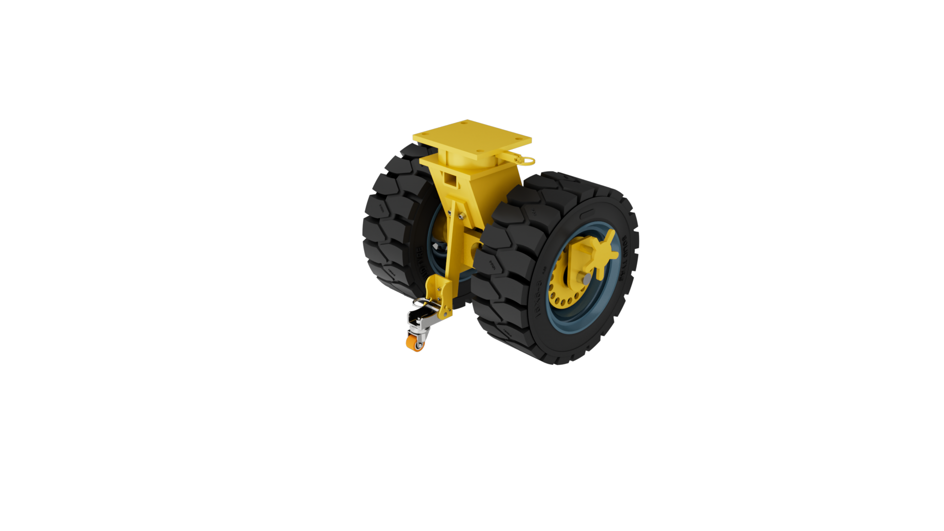 K88162-ISTD-SR 16寸平底式超重铸铁实芯橡胶集装箱活动双轮