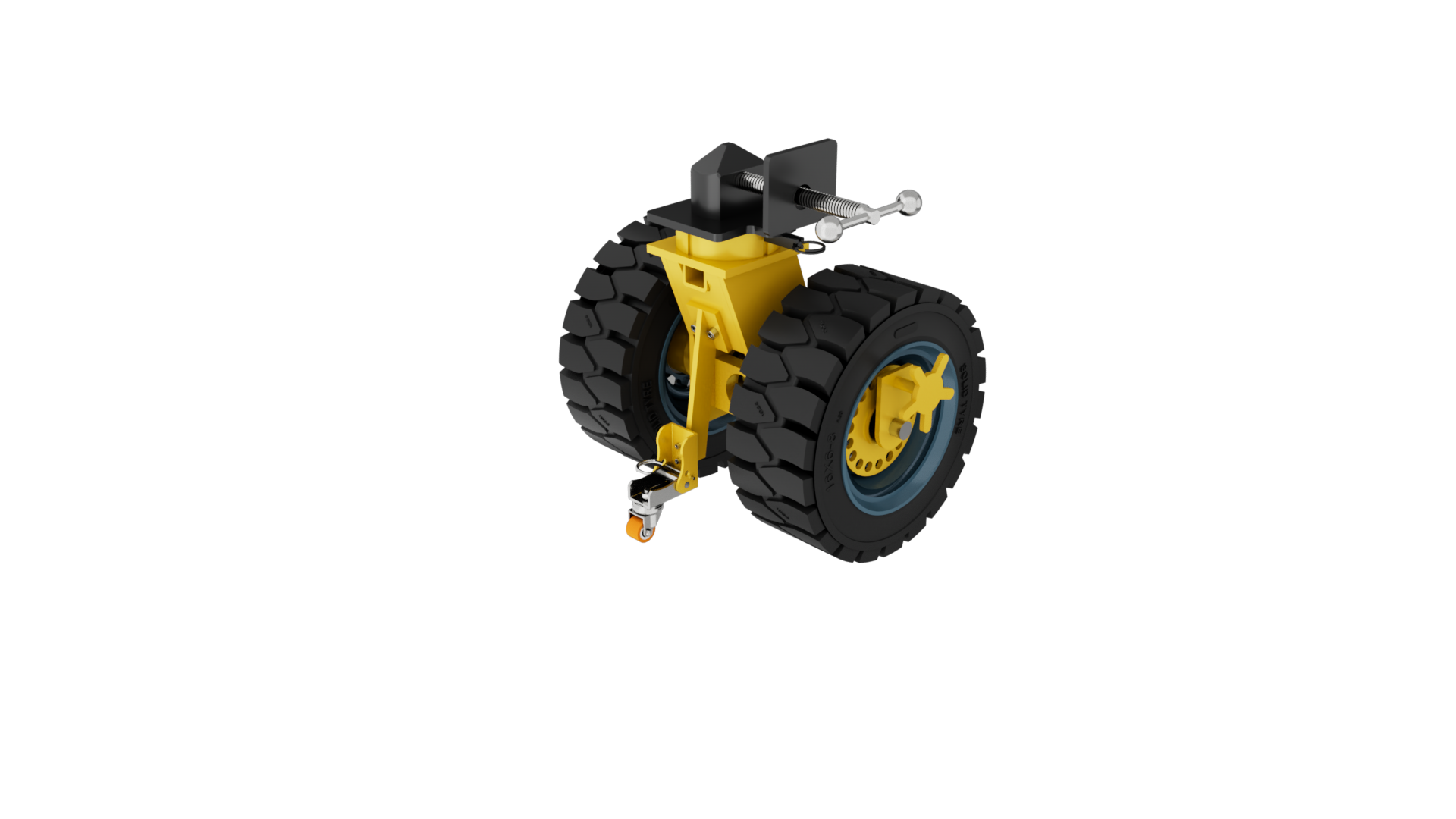 K88162-ISTD-SR 16寸侧装锁超重铸铁实芯橡胶集装箱活动双轮