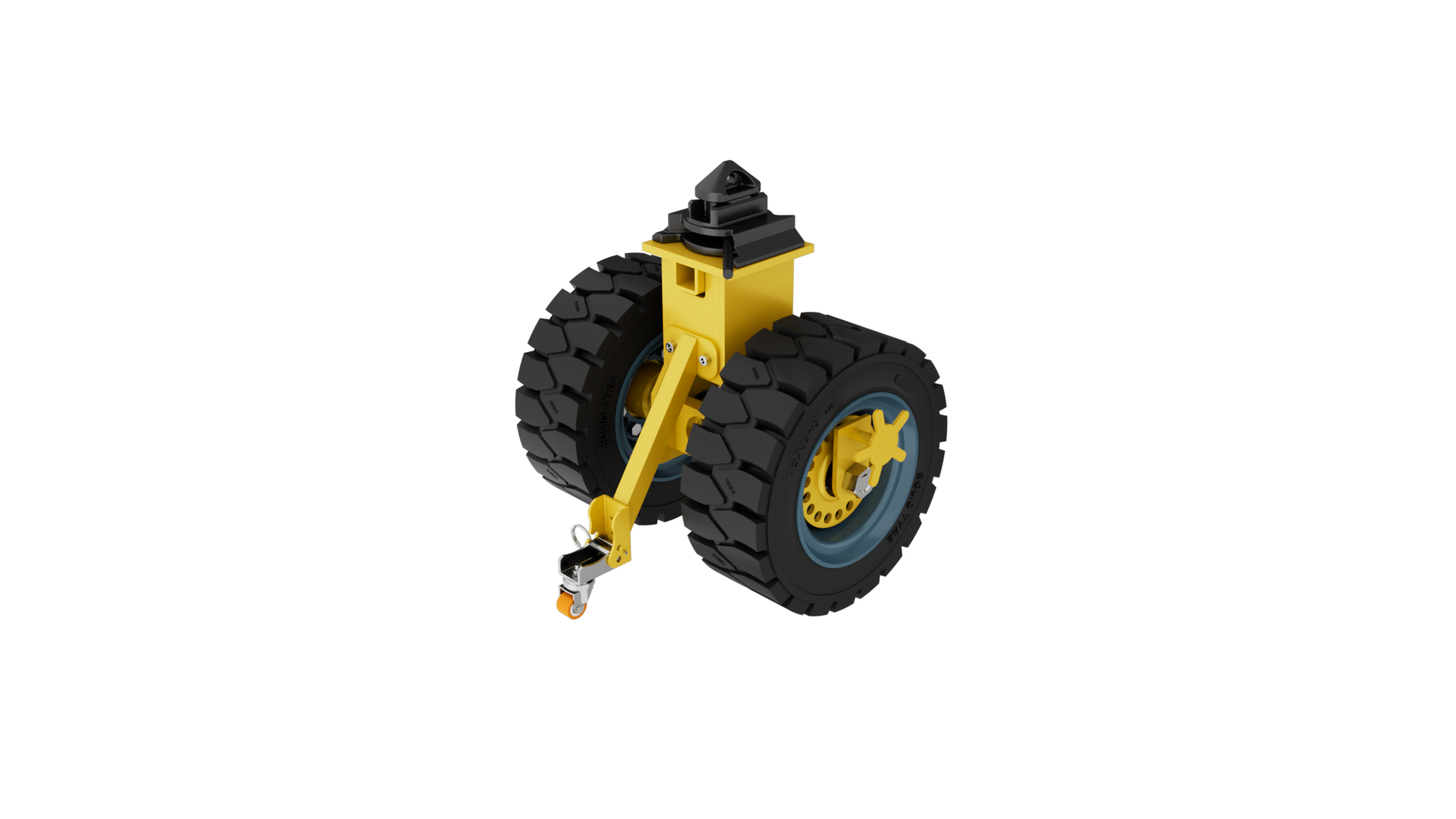 K88162R-ISTD-SR 16寸燕尾锁超重铸铁实芯橡胶集装箱固定双轮