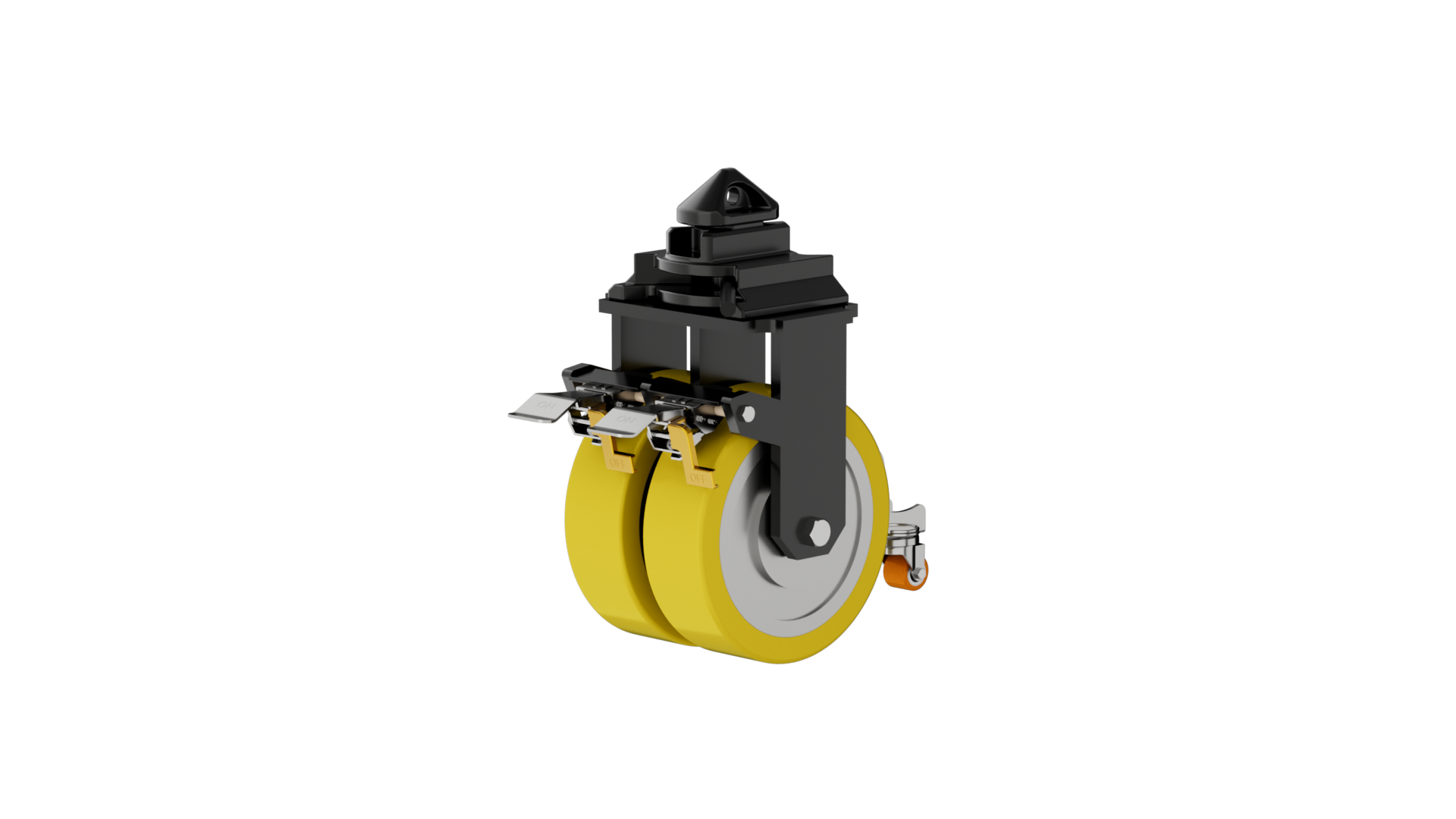 K88102R-ISTD-DCPU 10×3超重钢芯PU集装箱固定双轮