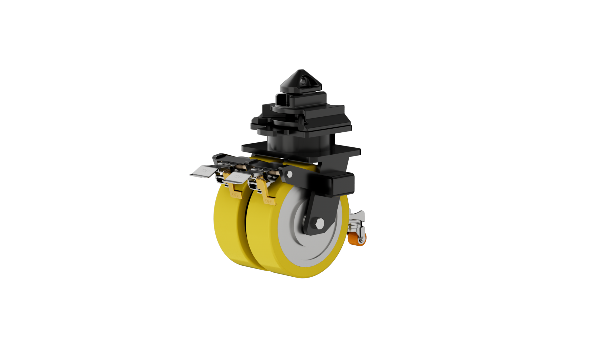 K88102-ISTD-DCPU 10×3超重钢芯PU集装箱活动双轮