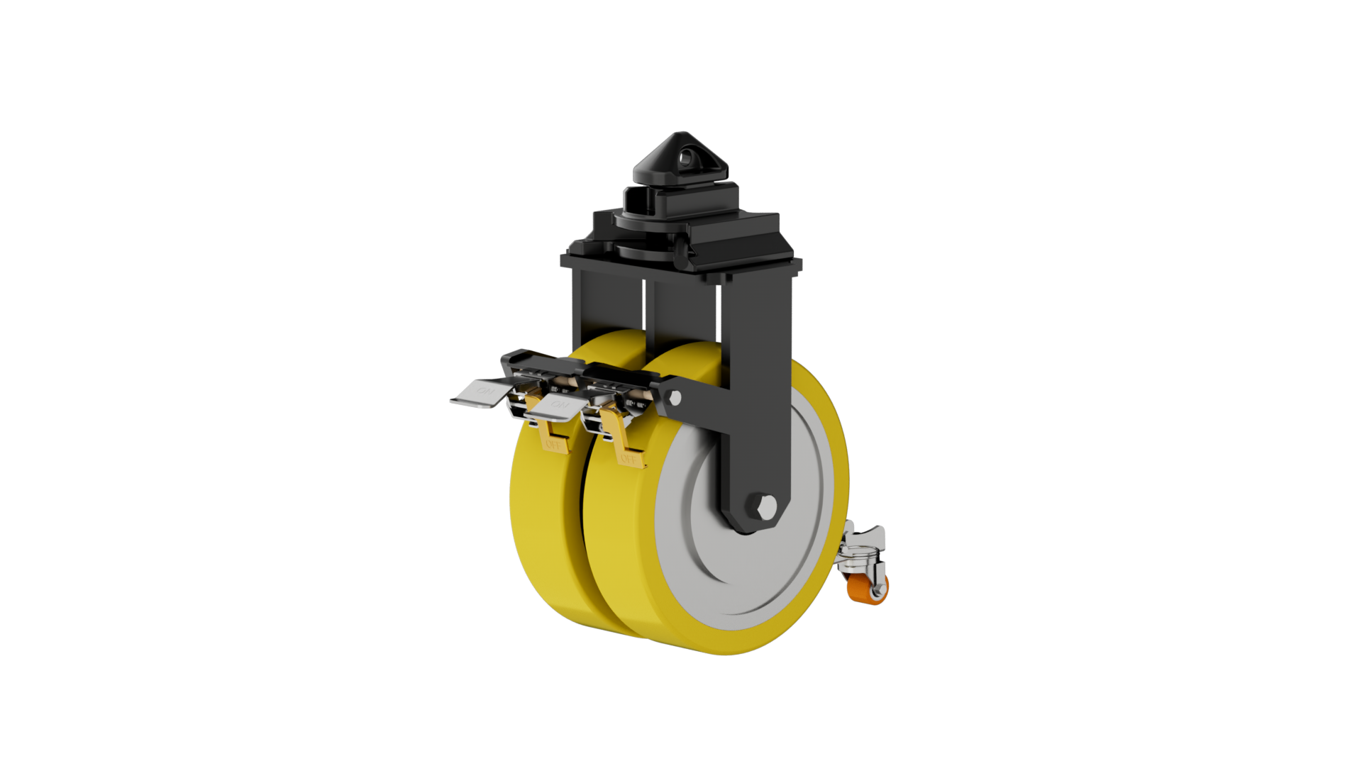K88122R-ISTD-DCPU 12×3超重钢芯PU集装箱固定双轮