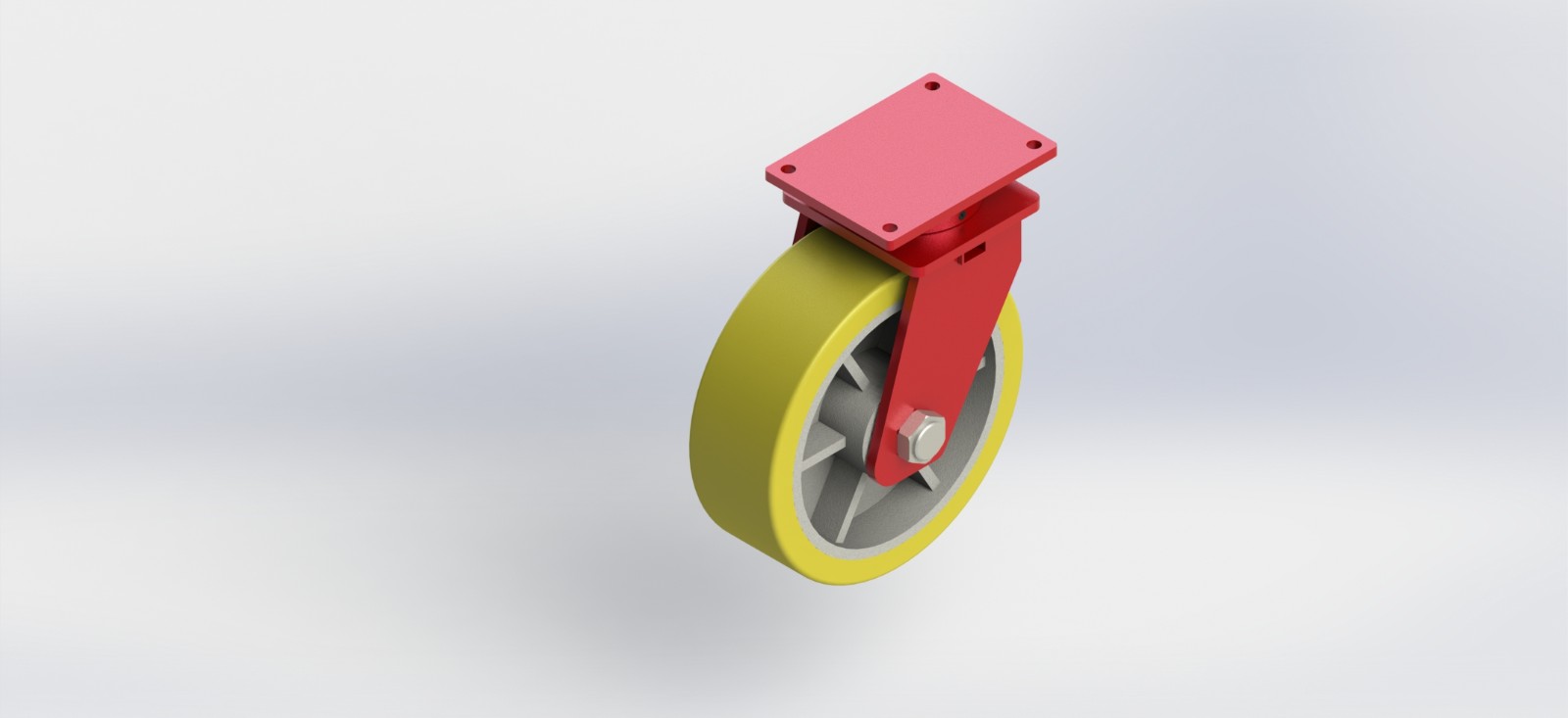 K91600200-400300-DCPU 600x200mm钢芯包PU活动轮