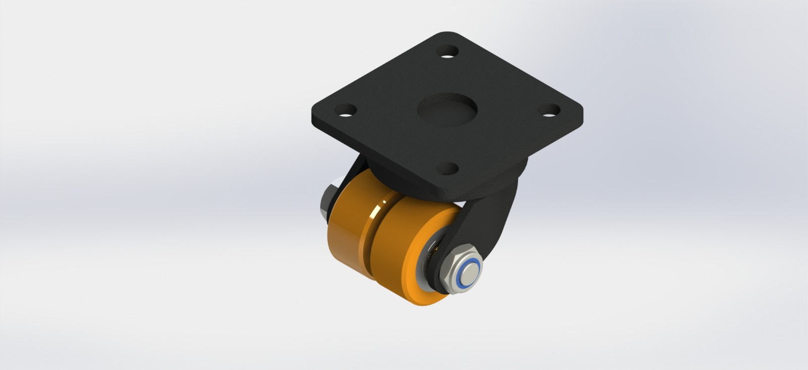 K4032152-6060-PAL 32x15 双排活动抗冲击铝芯包PU脚轮