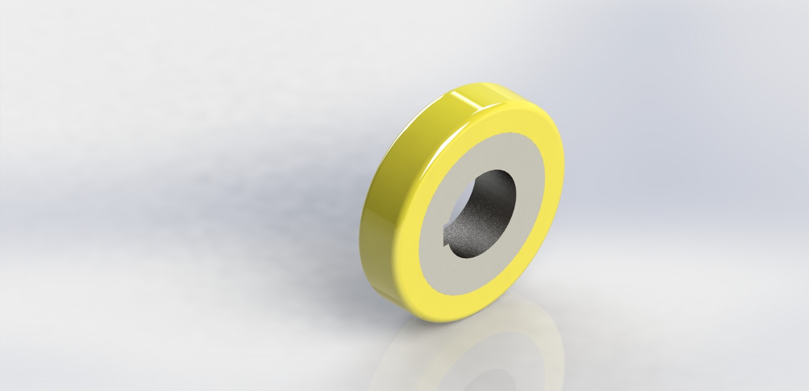 W30070-J120-DCPU 300x70mm带键槽120mm钢芯包PU单轮