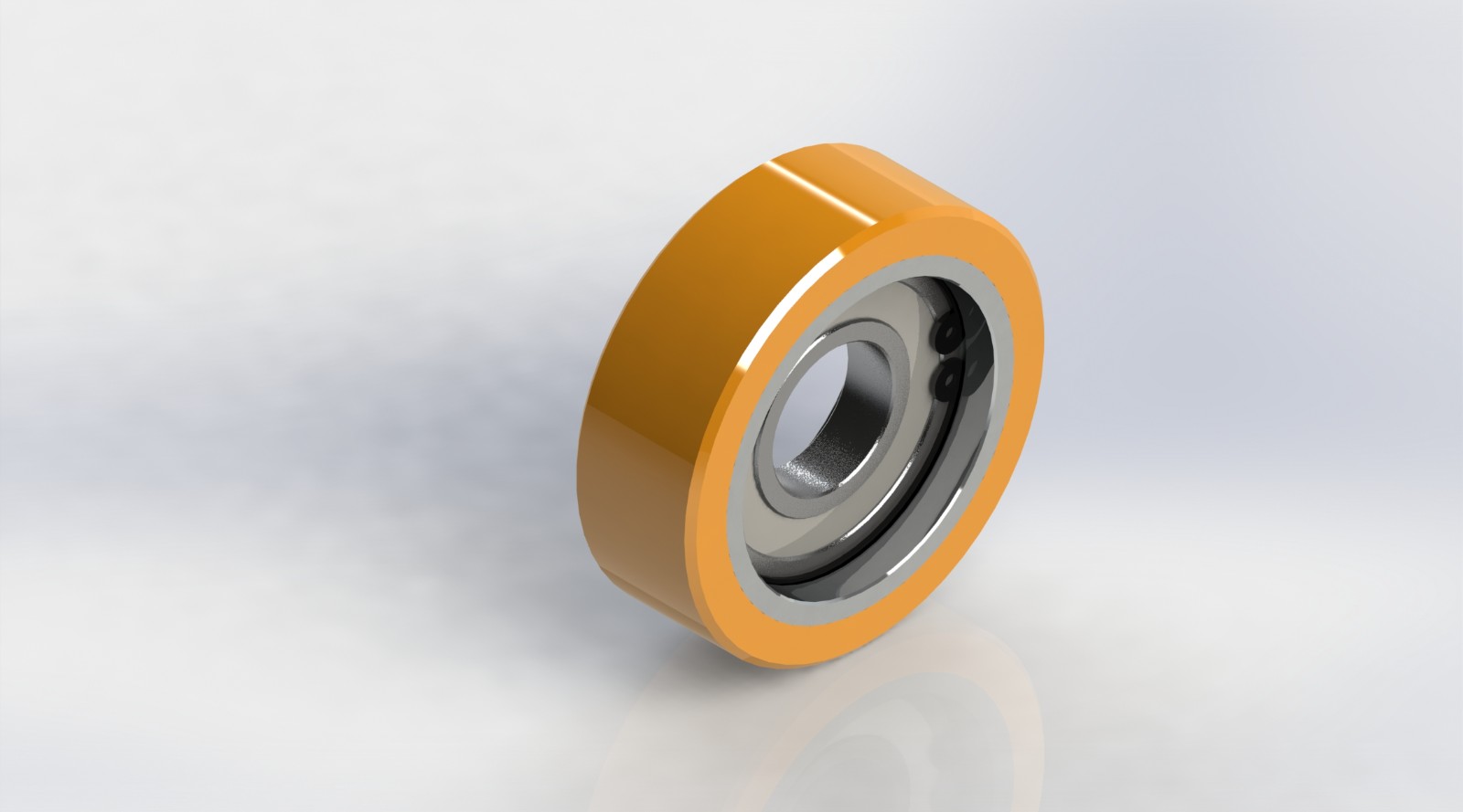 W6040-PAL.B6004 60x40mm铝合金轴承包胶轮