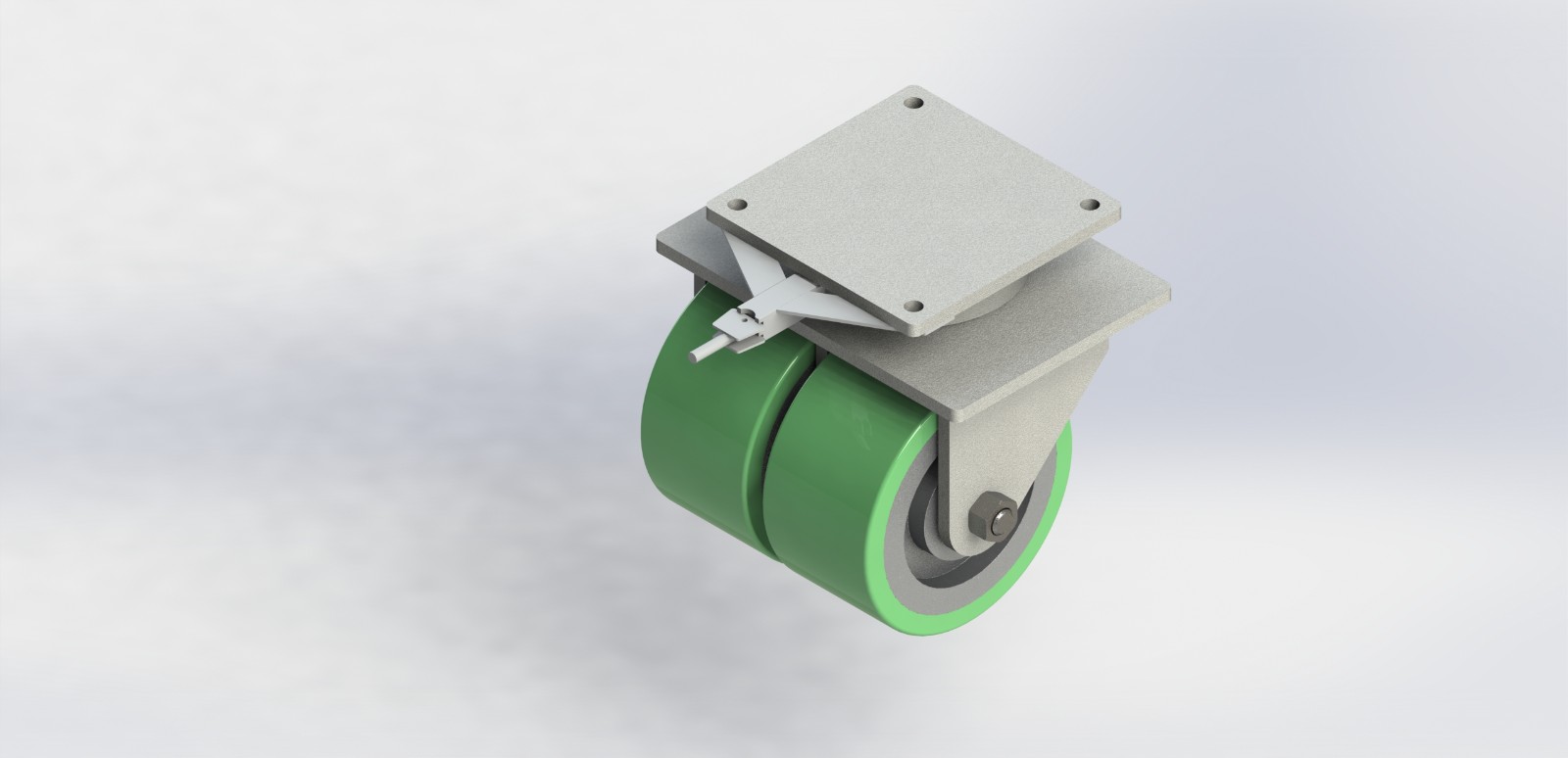 K913001502-305305-PAL-PSL 300x150mm 铝芯包PU双孖轮 方向锁