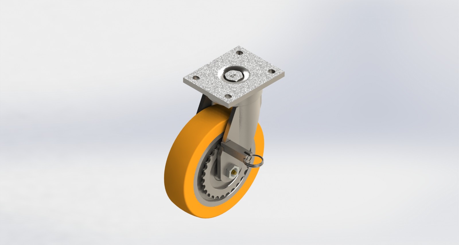 SS6980-01-SSDCPU 200x50mm带分度刹车盘不锈钢包PU活动轮